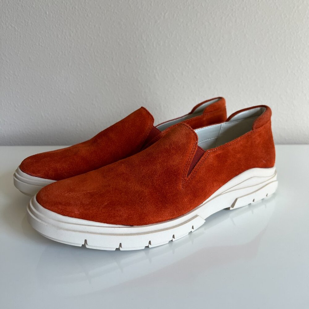 Franco Sarto L-Mayve Slip On Orange Suede Loafers Leather 8 M - Picture 8 of 10